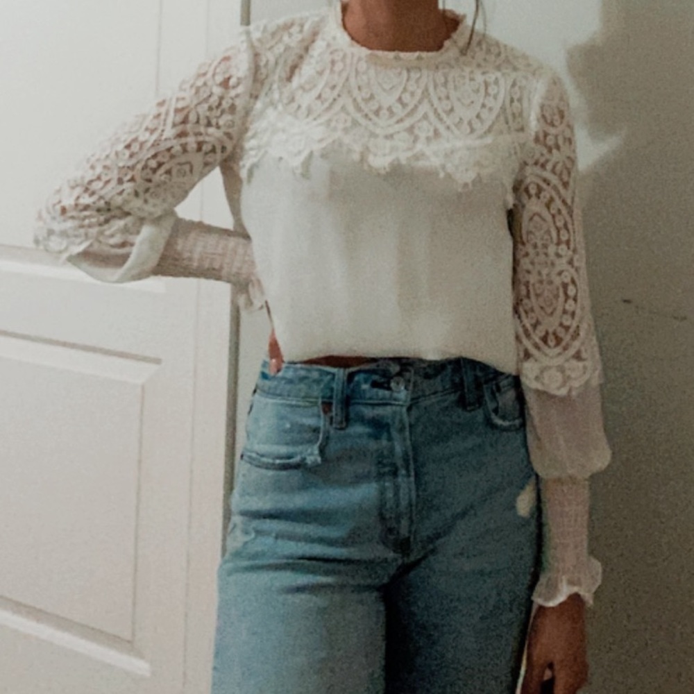 White lacy blouse
